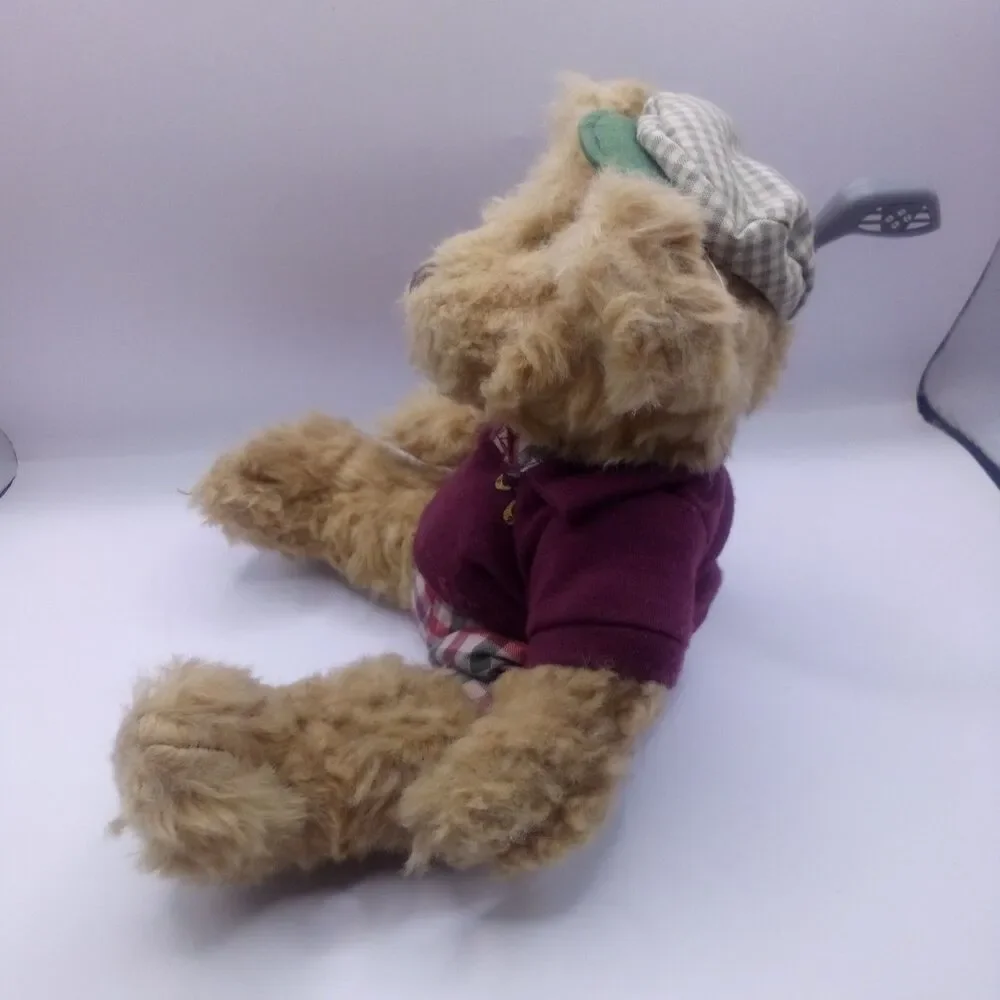 Russ Berrie Chip The Golfer Teddy Bear Plush Vintage Golf Bag Outfit Collectible
